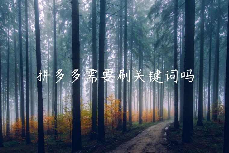 拼多多需要刷關(guān)鍵詞嗎